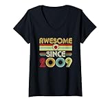 Photo Gallery donna awesome since 2009 classic year birth of birthday vintage maglietta con collo a v Photo Gallery donna awesome since 2009 classic year birth of birthday vintage maglietta con collo a v