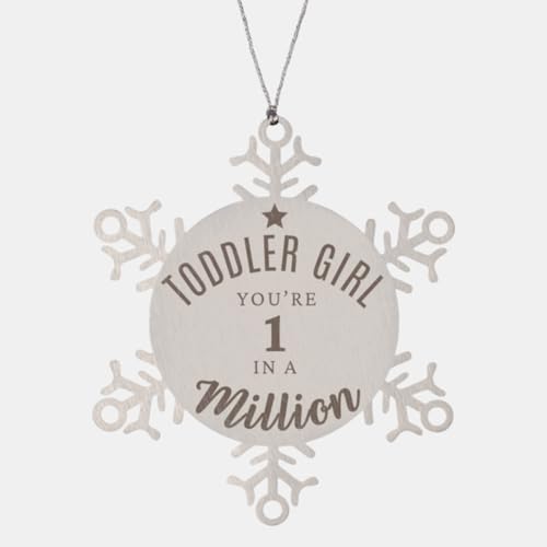 Toddler Girl You're 1 in a Million, Toddler Girl Gift, Birthday Gift for Toddler Girl Snowflake Ornament, Valentine Gift for Family, Support, Love You Toddler Girl