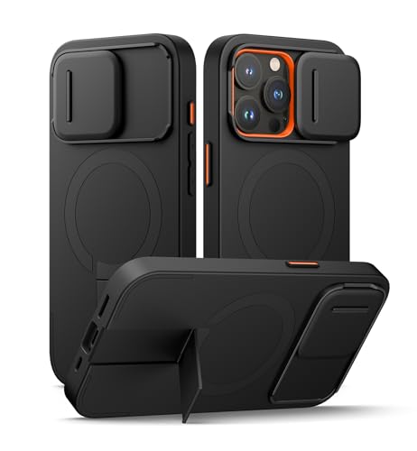 SURITCH ���C�P�[�XiPhone 15 pro�ƌ݊��� �ƃJ�����ی�J�o�[�ƒ����\�ȃX�^���h ���h�~�ϏՌ��ی�J�o�[iPhone 15 pro�p (�u���b�N)