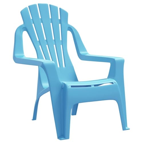 Homgoday Sillas de jardín niños 2 uds Aspecto Madera PP Azul 37x34x44 cm, Sillón Exterior Terraza Balcón Patio Butaca Asiento Muebles Mobiliario Hogar Comedor Sillas de jardín Mobiliario - imagen 4