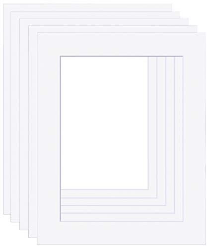 Picture Mounts, Frame Size 20 x 16 to fit A3 Image, Choice of Colour & Quantity [Bright White, Pack of 5]