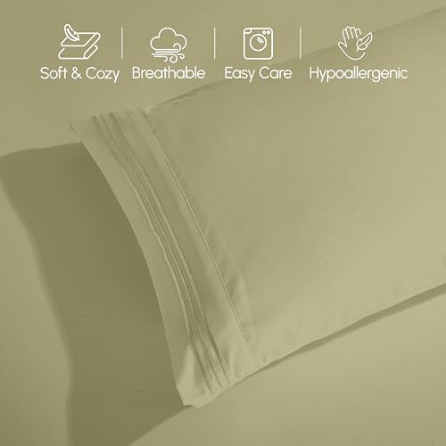 Parure de lit de luxe 4 pièces en microfibre premium pour lit simple - 6
