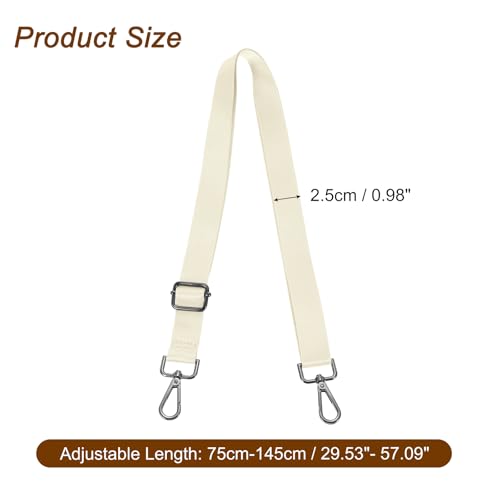 Image of uxcell Wide Shoulder Strap, 2.5cm Adjustable Purse Strap Replacement Crossbody Strap for Shoulder Bag Handbag, Beige, Black Pull Core Buckle