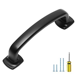 Ravinte Quadrat Gebogen Schwarz Schrankgriffe, 10 Stück