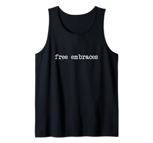Free Embraces Lowercase White Hombres Divertido Camiseta sin Mangas