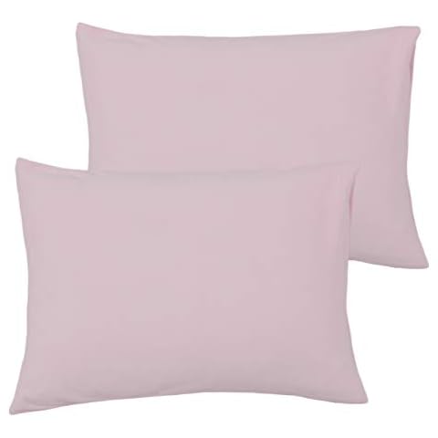 Belsden Jersey Cotton Soft Toddler Pillowcase, 2 Pack Travel Pillow Case with Envelope Closure, 14.5x20in, Breathable Moisture Wicking Pillow Covers Fit Small Pillows up to 14x19in, Lt Pink Cover