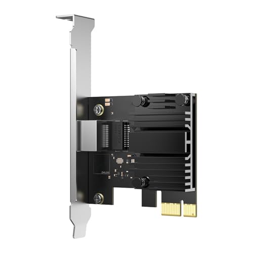 Tarjeta de red Gigabit PCIe de velocidad rápida 5000Mbps para juegos rápidos, streaming 4K y transferencias de archivos grandes RJ45 Ethernet miniatura 1