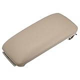 X AUTOHAUX Center Console Cover Lid 8P0864245P for Audi A3 2003-2012 Armrest Cover Pad Replacement Faux Leather Beige
