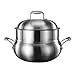 MHTCJ Manzana de Acero Inoxidable Steamer de Doble propósito Espesado de Doble Capa sin poroso, sin poroso, sin poroso, Olla de Sopa de Sopa con Vapor (Color : 26cm)