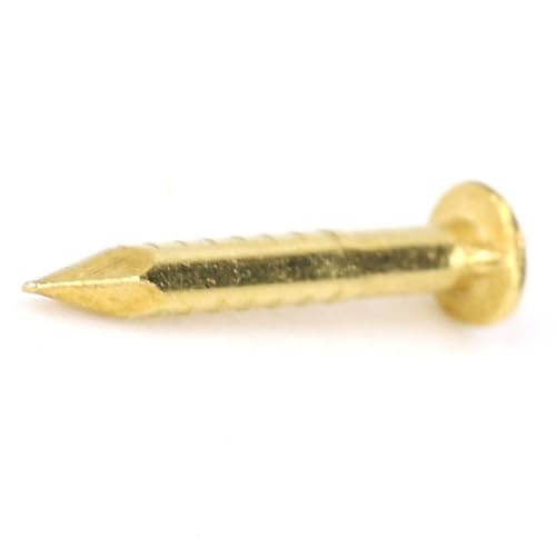 Clavos de latón con cabeza redonda Jiawu, 100 piezas para bisagras y herrajes de muebles, 10 mm, 15 mm, 18 mm y 22 mm (10 mm de largo) miniatura 2