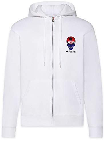 Sweat zippé Croatie Football homme résistant au froid pour supporter actif