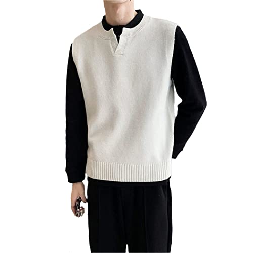 Chaleco de punto fino y transpirable con cuello en V jersey delgado para capas de invierno