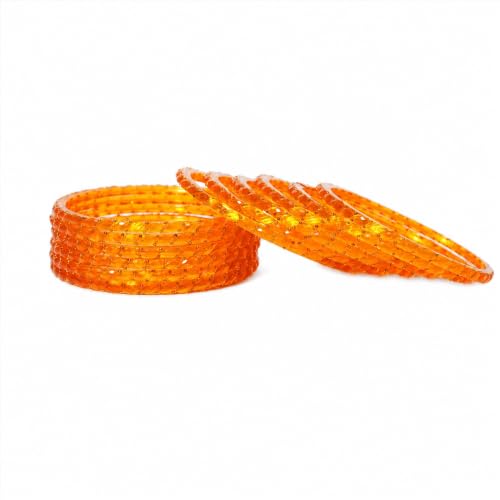 Image of Raindrop Crystal Glass Bangles, Pack of 12
