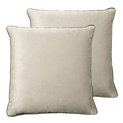 Paoletti Meridian Polyester Filled Cushions (Twin Pack), Polyester, Dove/Charcoal
