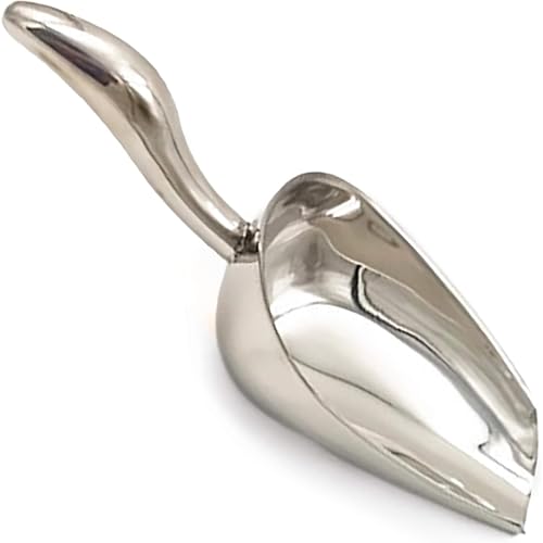 SunGrow Large Cat Litter and Food Scoop, Life Transforming 2-in-1 Scooper, Reduces Hand Fatigue, Saves Clear Litter, Makes Scooping Faster and Easier (Silver, Small)