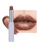 Pintalabios brillante para mujer, color marrón desnudo, suave y cremoso, resistente al agua, fórmula vegana de hidratación, duradera y sin pegajosidad, alta pigmentación, maquillaje Diamond Sparkle