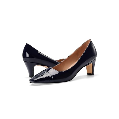 Women's Pumps,Chunky Block Mid Heels, Square Closed Toe Heels for Women, Comfortable Women's Dress Shoes2