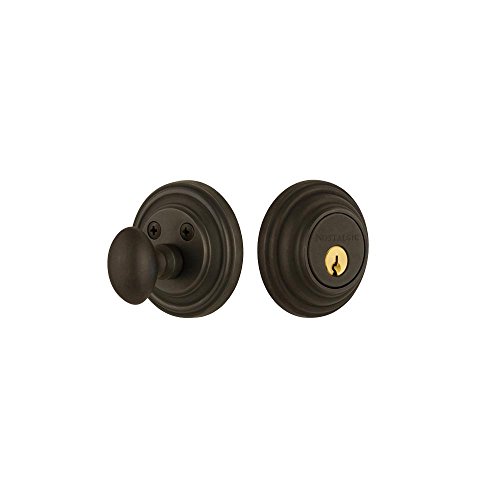 Image of Nostalgic Warehouse Classic Rosette Single Cylinder Deadbolt, Oil-Rubbed Bronze
