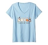 Photo Gallery donna chick or treat funny chicken halloween maglietta con collo a v Photo Gallery donna chick or treat funny chicken halloween maglietta con collo a v