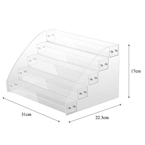 5 Tier Nail Polish Rack Clear Acrylic Organiser, Clear Acrylic Cosmetic Organiser & Gel Nail Polish Display Stand Holder, Transparent Nail Varnish Bottles Holder Display on a Table, Desk or Shelf - Image 8
