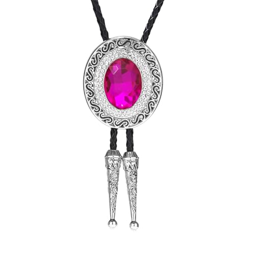 Image of Western Bolo Tie Cowboy Bolo Ties Rhinestone Necklace Bola Tie for Men Women
