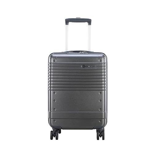 Image of Carlton Alumina | Cabin Trolley Bag, 56 Cm Small Hardsided Luggage | 8 Wheels, TSA Lock | Polycarbonate | Premium Suitcase for Travel | 5 Year International Warranty | Metallic Graphite
