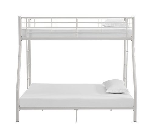 Walker Edison Dunning Urban Industrial Twin Over Double Metal Bunk Bed, Twin Over Double, White #TOP3