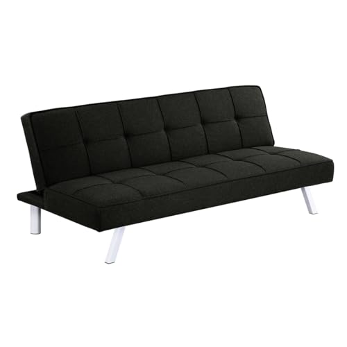 Lista de Sofa Cama Coppel Precios los más recomendados. 42 VANLIG | Sofá Cama Individual Reclinable de Tela | Futón Convertible para Sala, Estudio o Departamento | Minimalista, Acolchonado y Compacto | Color Negro