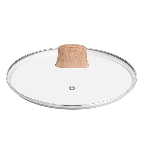 Lagostina Vivissima, Coperchio per Pentole in Vetro, Con Valvola per Fuoriuscita Vapore e Bordo in Acciaio, Impugnatura Comoda, Diametro 24 Cm