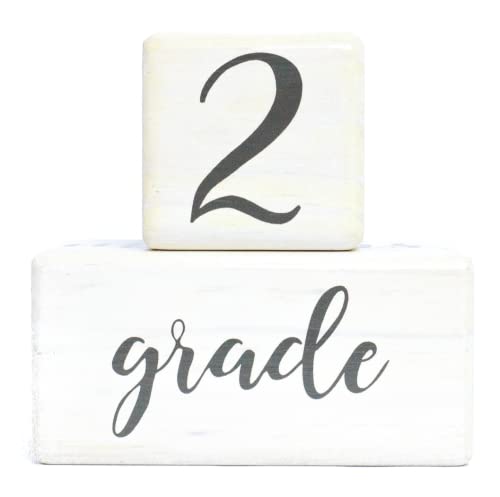 Image of Premium Solid Wood Baby Milestone Age Blocks + Gift Box | Soft White Stained Natural Pine | Weeks Months Years Grade Newborn Photo Props | Perfect Pregnancy Gift and Keepsake, Month Photos