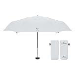 Ambra UV: Ombrello con protezione UV Mini ombrello tascabile antivento per pioggia e sole 220 g 18 x 5 cm, grigio chiaro