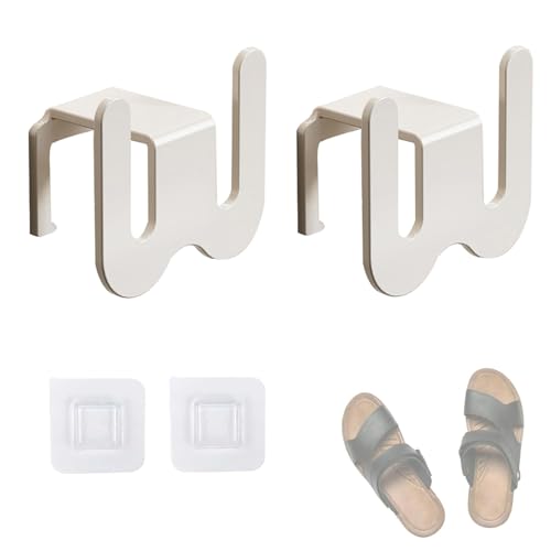 JINJUMEI 2 Stück Schuhhalter Wand, Schuhregal Wandmontage, Space-Aluminium Türschuhregal zum Hängen, Schuhorganizer Hängend Platzsparend Für Bad Und Küche Schuhregal Tür Hängend.