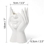 Winter Shore Vase Gesicht aus Keramik - Dekorative Weiße Vase für Frische Blumen, Künstliches Pampasgras & Blumensträuße - Blumenvase Modern - Ästhetisches Vasen Deko Geschenk - 18 cm x 9 cm (H x B) – Bild 2