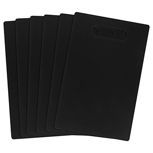 Begale - Tabla de cortar pequeña de 6 piezas, multiusos, negra | 11,8" x 7,8", con agujero para colgar, ideal para cocinas pequeñas, apartamentos, RV y camping miniatura 1