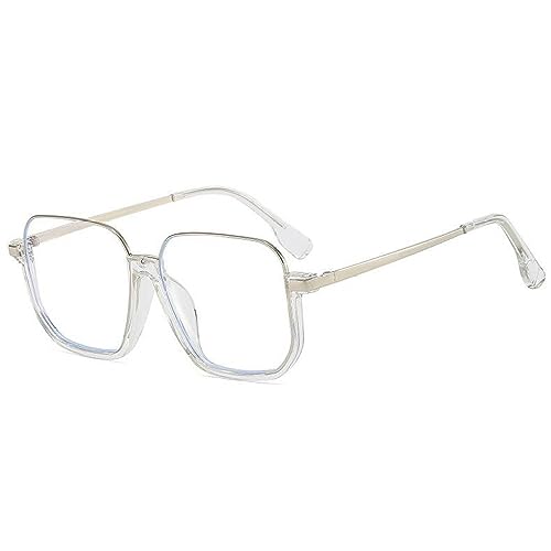 Lunettes anti-lumière bleue carrées rétro en métal doré pour homme et femme