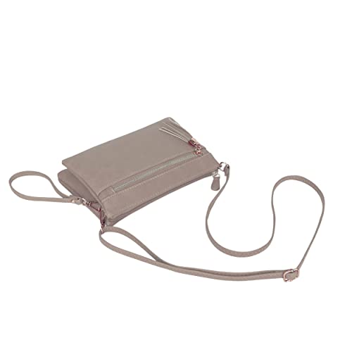 Image of Solene Women's Lightweight Multi Compartment Wristlet Clutch Wallet Crossbody Bag