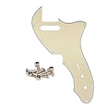 SHENGSUI Placa de golpeador Thinline con tornillos para guitarra Telecaster Thinline 69, color blanco envejecido