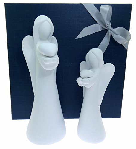 Engelpaar Engel der Liebe, Engel-Figur weiß matt, stehend mit kleinem Herz in der Hand in eleganter Geschenk-Box, Geschenk-Set zum Geburtstag, Weihnachten (weiß matt) Cover