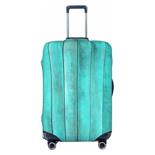 Turquoise Wooden2 Travel Luggage Covers - Elasticity Suitcase Covers Protector for Luggage 18-32 Inch