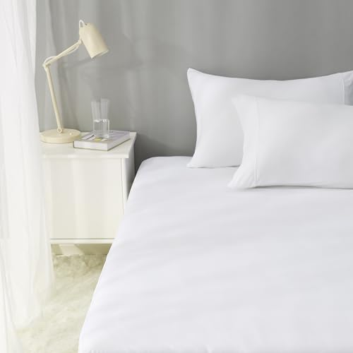 Image of Amazon Basics Waterproof Mattress Protector, Bed Bug and Dust Mite Barrier, King, White