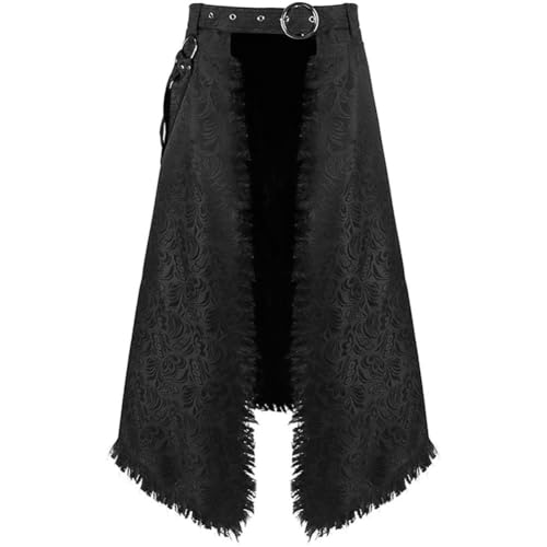 Jupe asymétrique gothique haute qualité coupe drapée rétro pour hommes