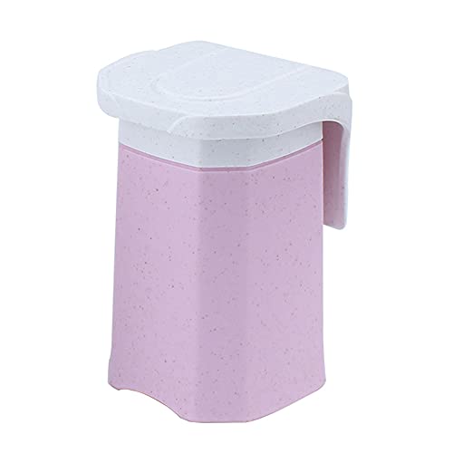 Splenssy Magnetische tandenborstelschaal wandhouder met houder badkamer kommers mok anti-stof drinkbeker, roze