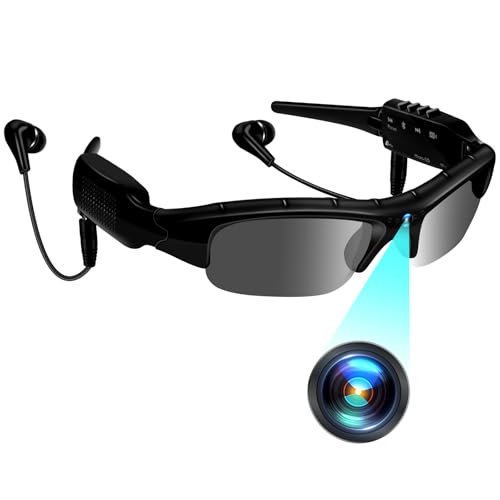 小型カメラ メガネ型カメラ サングラスカメラ スポーツカメラ 1080P画質 カメラ付きメガネ 隠しカメラ 長時間録画 128GB対応 Bluetooth機能 イヤホン付き 音楽/通話でき アウトドアスポーツ/生活記録 DVカメラ 操作簡単 写真撮影 日本語説明書付