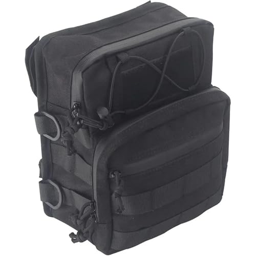SWVYDC Motocicleta Bolsa Mochila Asiento Moto Bolsas para Herramientas Tipo T de Estilo Club universales Molle Traveller para Harley, aptas para Softail Low Rider ST Bobber Cafe Racer