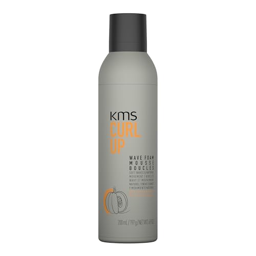 KMS CurlUp Wave Foam - Schiuma per ricci e onde flessibili, volume e definizione naturale, 200 ml