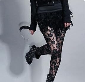 Floral Lace Leggings for Women Elastic Waist See Through Mesh Pants Y2k Vintage Fishnet Tights Pantihose - Image 2