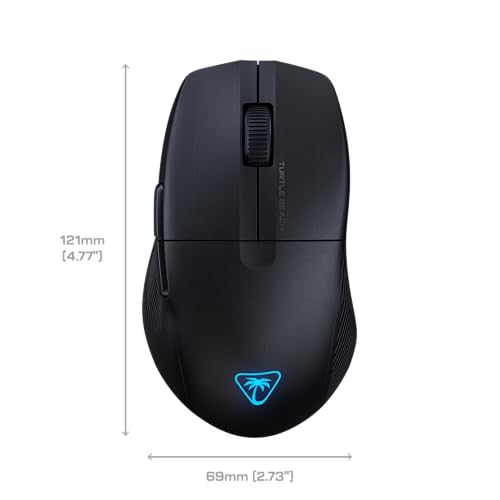Image of Turtle Beach Pure Air Wireless RGB Gaming Mouse, Ultra-Light 54g Ergonomic Design, 26000 DPI Optical Sensor, 125-Hour Rechargeable Battery, Dual Wireless + Bluetooth, Titan Optical Switches - Black