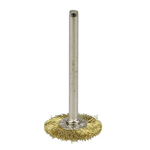 Image of Weiler 26004 3 /4 inch Miniature Wire Wheel, .005 inch Brass Fill, 1 /8 inch Stem, Made in The USA (Pack of 144)