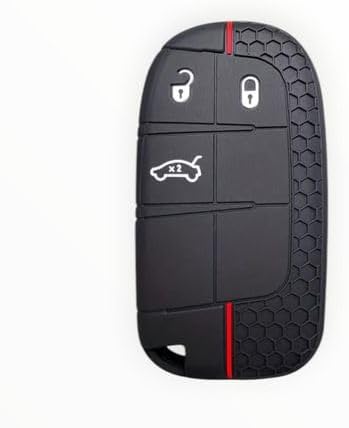 Silicone Key Fob Case Protector for Jeep Cherokee, Compass and Renegade, 3 Button