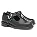 Kickers Girl's Lach T-Bar Leather School Shoes | Elegant T-Bar Style | Everyday Comfort Fit, Cushioned for All-Day Wear, Black, 3